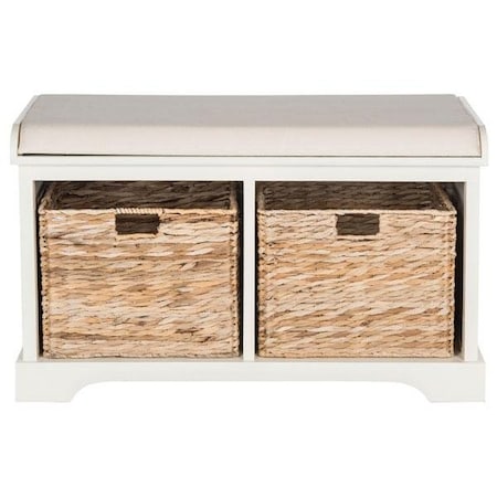 Safavieh Freddy Storage Bench- Distressed White - 19.9 X 16.1 X 33.5 In. AMH5736D